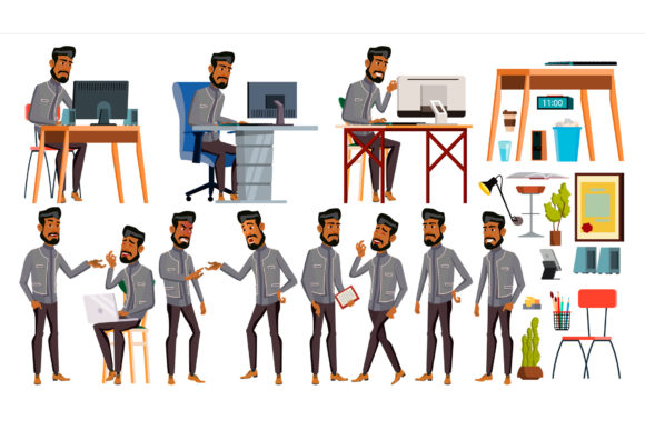 Download Arab Man Office Worker Vector. Business - Arab Collection